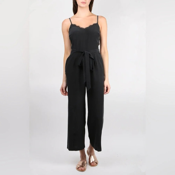 L'AGENCE DIA CAMISOLE Belted JUMPSUIT in Black - Picture 13 of 14